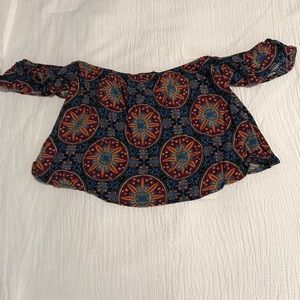 Off the shoulder cropped blouse